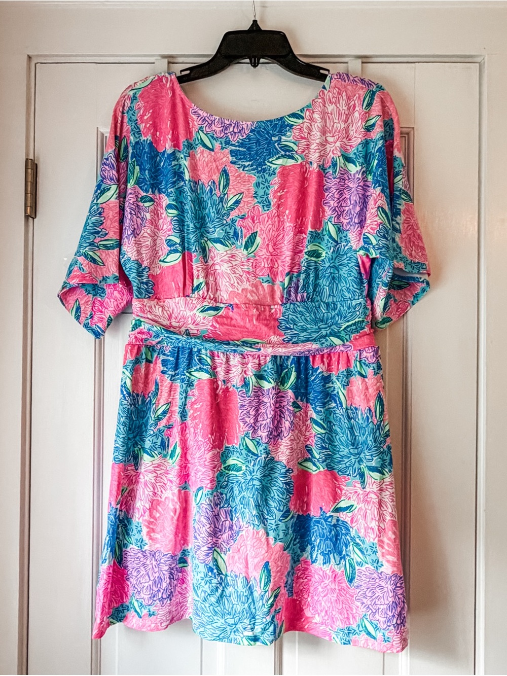 NWT Lilly Pulitzer Pink & Blue Parigi Romper Size L